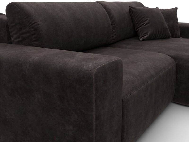 Диван угловой Лига-036 НПБ Классик правый угол, Велюр, BRUT 17 коричневый