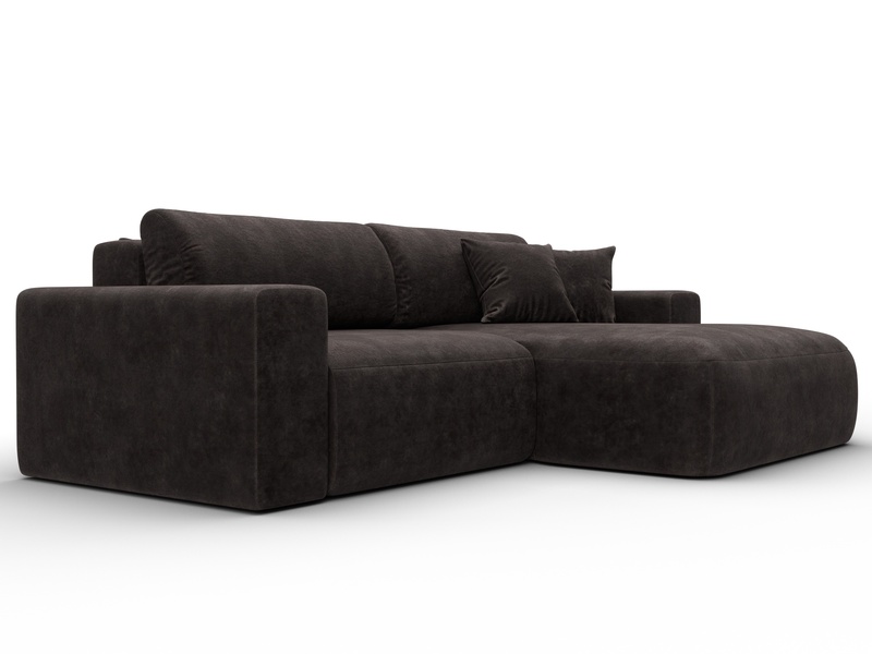 Диван угловой Лига-036 НПБ Классик правый угол, Велюр, BRUT 17 коричневый