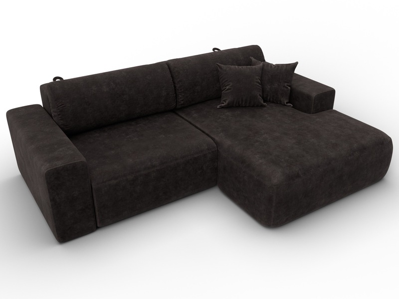 Диван угловой Лига-036 НПБ Классик правый угол, Велюр, BRUT 17 коричневый