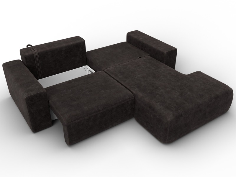 Диван угловой Лига-036 НПБ Классик правый угол, Велюр, BRUT 17 коричневый