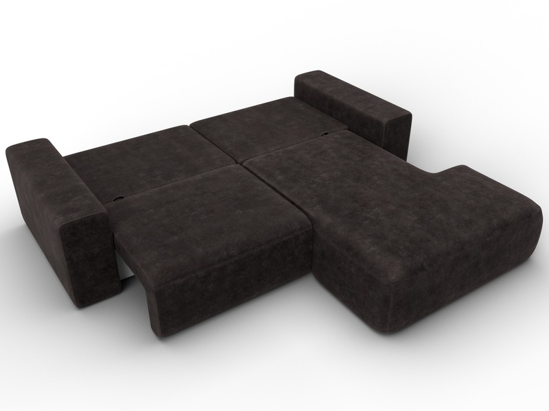 Диван угловой Лига-036 НПБ Классик правый угол, Велюр, BRUT 17 коричневый