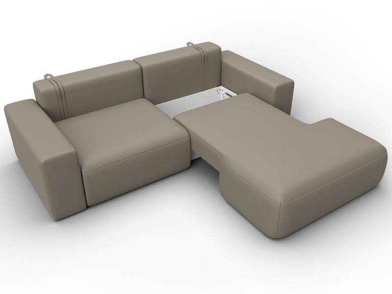 Диван угловой Лига-036 НПБ Классик правый угол, Экокожа, GRIFON 04 бежевый