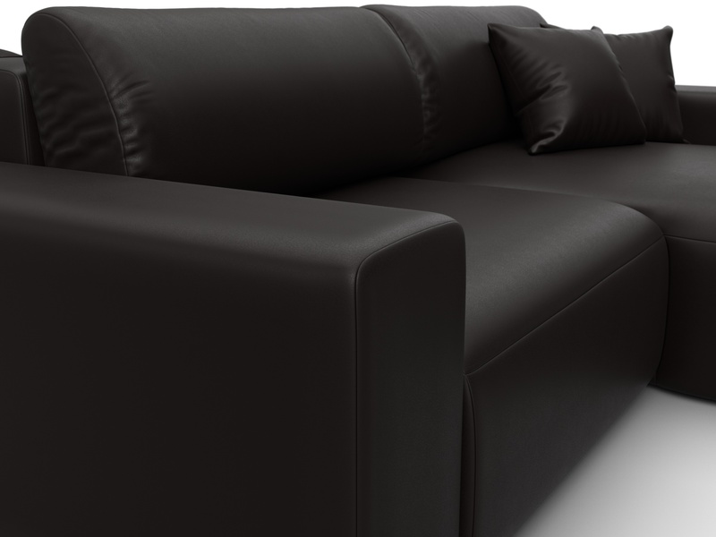 Диван угловой Лига-036 НПБ Классик правый угол, Экокожа, GRIFON 12 коричневый