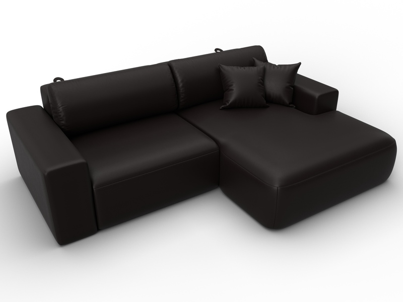 Диван угловой Лига-036 НПБ Классик правый угол, Экокожа, GRIFON 12 коричневый