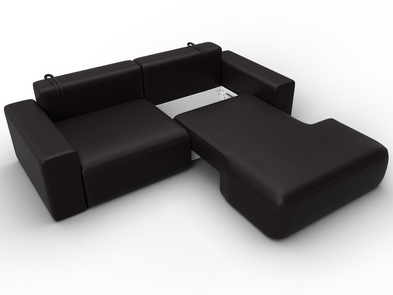 Диван угловой Лига-036 НПБ Классик правый угол, Экокожа, GRIFON 12 коричневый