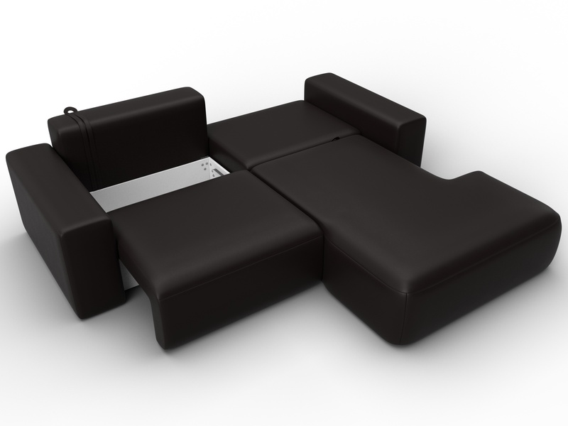 Диван угловой Лига-036 НПБ Классик правый угол, Экокожа, GRIFON 12 коричневый