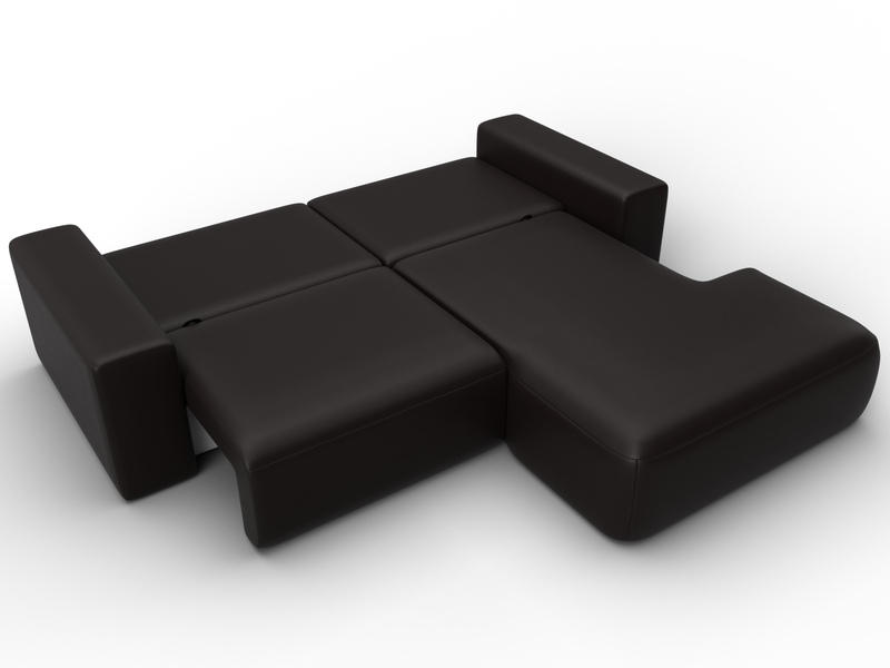 Диван угловой Лига-036 НПБ Классик правый угол, Экокожа, GRIFON 12 коричневый