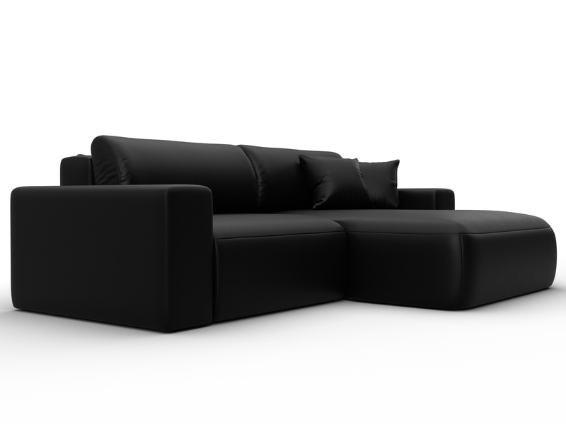 Диван угловой Лига-036 НПБ Классик правый угол, Экокожа, GRIFON 18 черный