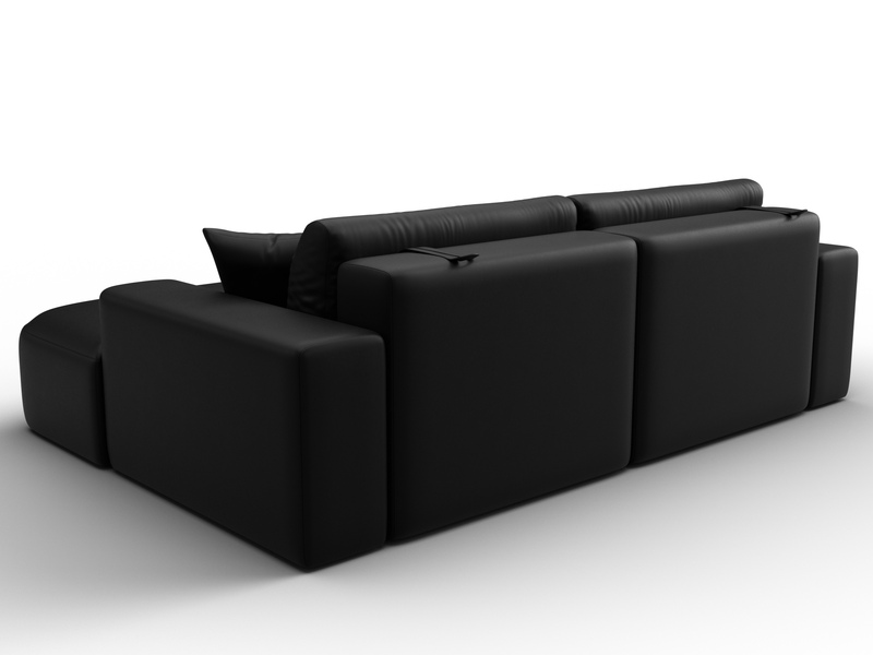 Диван угловой Лига-036 НПБ Классик правый угол, Экокожа, GRIFON 18 черный