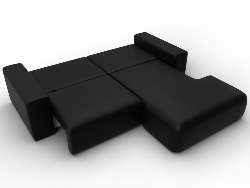 Диван угловой Лига-036 НПБ Классик правый угол, Экокожа, GRIFON 18 черный