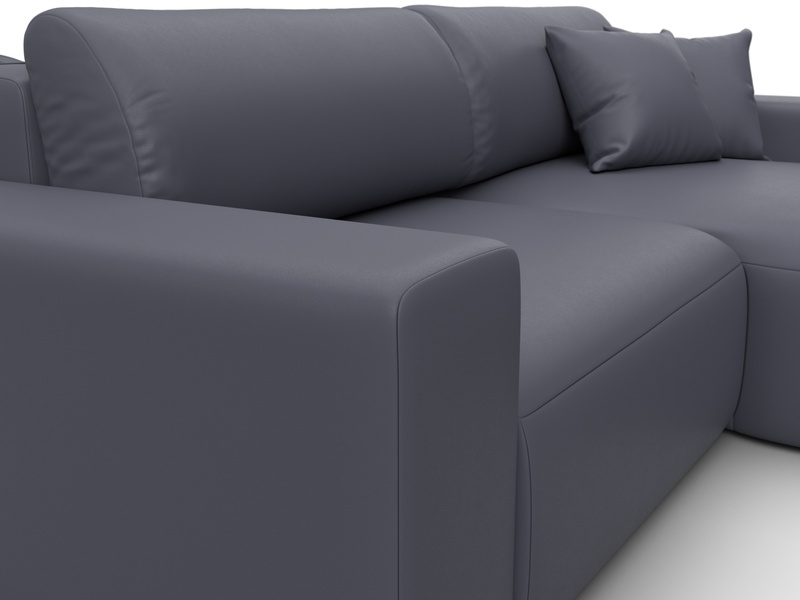 Диван угловой Лига-036 НПБ Классик правый угол, Экокожа, GRIFON 15 серый