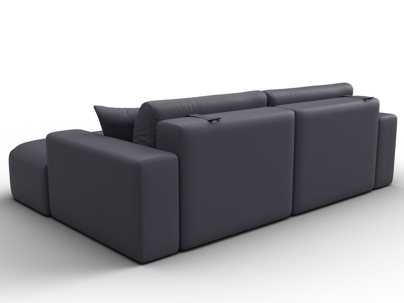 Диван угловой Лига-036 НПБ Классик правый угол, Экокожа, GRIFON 15 серый