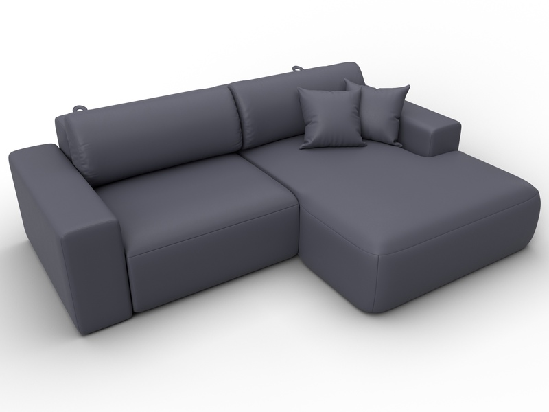 Диван угловой Лига-036 НПБ Классик правый угол, Экокожа, GRIFON 15 серый