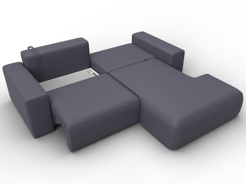 Диван угловой Лига-036 НПБ Классик правый угол, Экокожа, GRIFON 15 серый