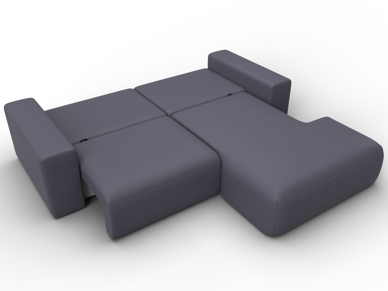 Диван угловой Лига-036 НПБ Классик правый угол, Экокожа, GRIFON 15 серый