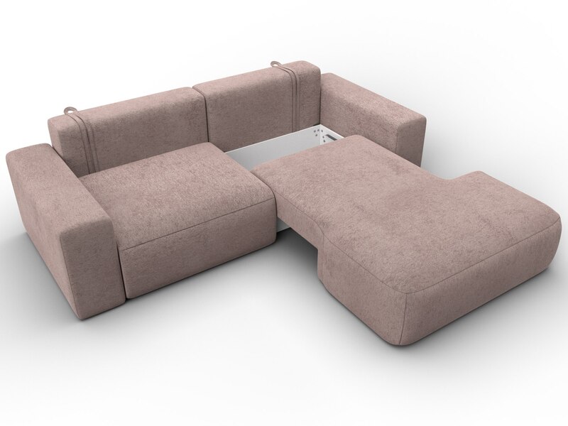 Диван угловой Лига-036 НПБ Классик правый угол, Велюр, TOWER 05 бежевый