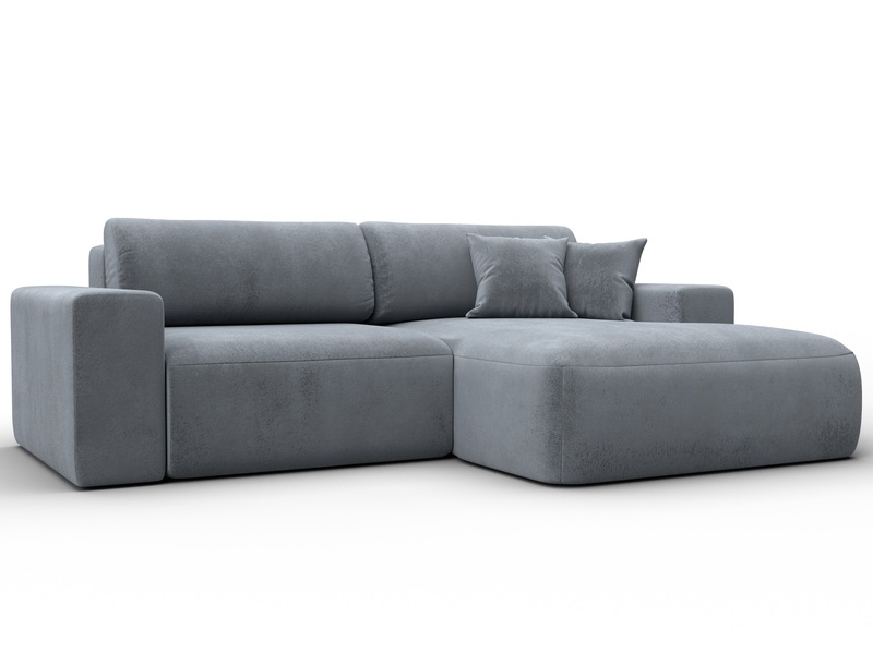 Диван угловой Лига-036 НПБ Классик правый угол, Велюр, TOWER 10 серый