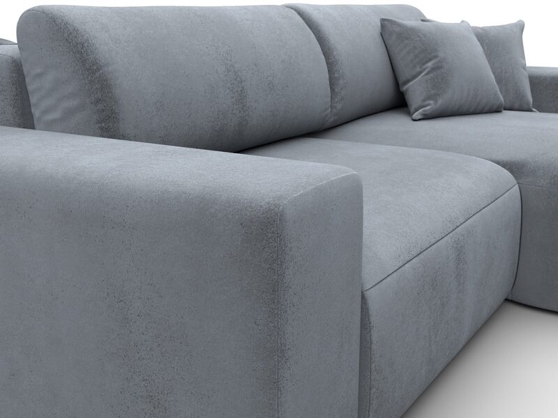 Диван угловой Лига-036 НПБ Классик правый угол, Велюр, TOWER 10 серый