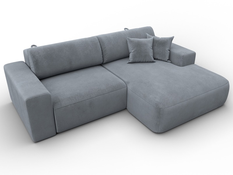 Диван угловой Лига-036 НПБ Классик правый угол, Велюр, TOWER 10 серый