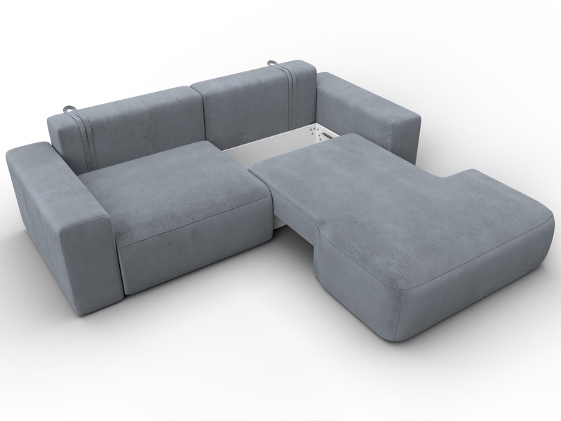 Диван угловой Лига-036 НПБ Классик правый угол, Велюр, TOWER 10 серый