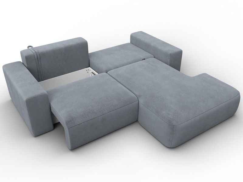 Диван угловой Лига-036 НПБ Классик правый угол, Велюр, TOWER 10 серый