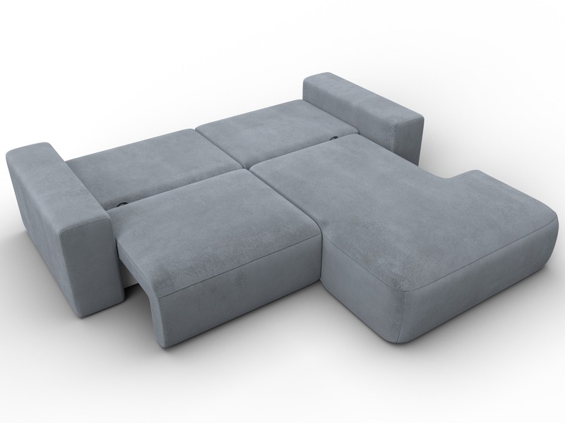 Диван угловой Лига-036 НПБ Классик правый угол, Велюр, TOWER 10 серый