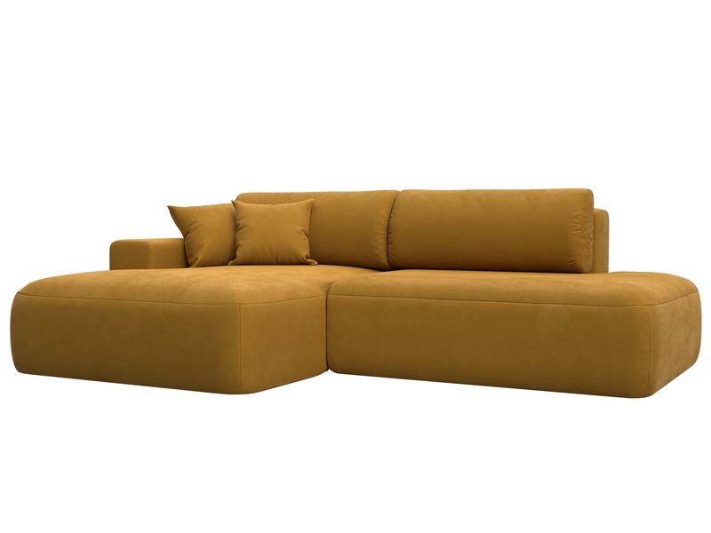 Диван угловой Лига-036 НПБ Модерн левый угол, Велюр, BRUT 10 желтый