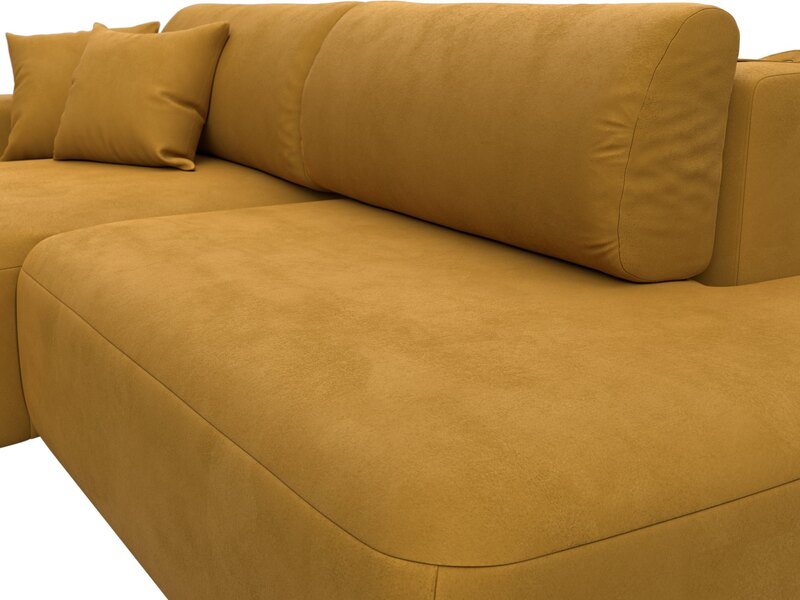 Диван угловой Лига-036 НПБ Модерн левый угол, Велюр, BRUT 10 желтый