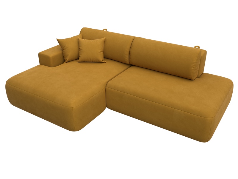 Диван угловой Лига-036 НПБ Модерн левый угол, Велюр, BRUT 10 желтый