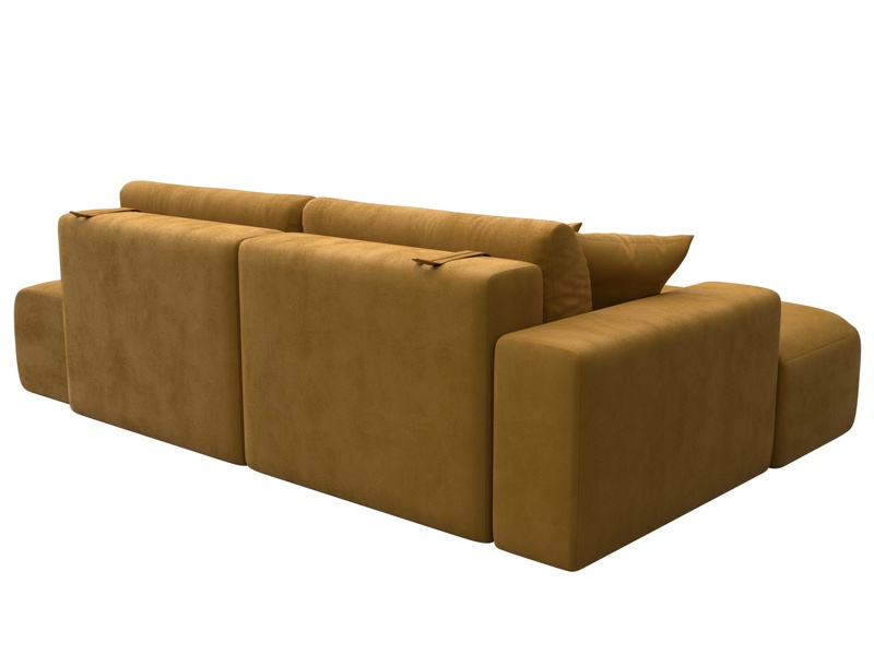 Диван угловой Лига-036 НПБ Модерн левый угол, Велюр, BRUT 10 желтый