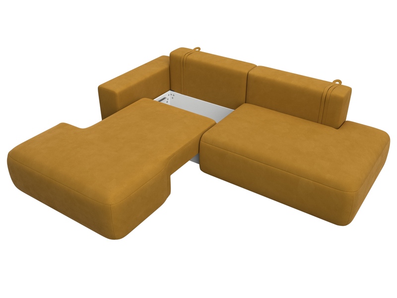 Диван угловой Лига-036 НПБ Модерн левый угол, Велюр, BRUT 10 желтый