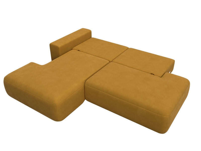 Диван угловой Лига-036 НПБ Модерн левый угол, Велюр, BRUT 10 желтый