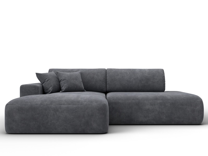 Диван угловой Лига-036 НПБ Модерн левый угол, Велюр, BRUT 16 темно-серый