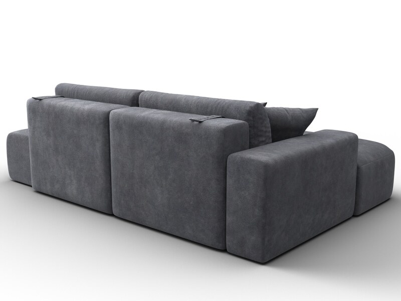 Диван угловой Лига-036 НПБ Модерн левый угол, Велюр, BRUT 16 темно-серый