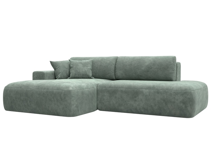 Диван угловой Лига-036 НПБ Модерн левый угол, Велюр, BRUT 08 зеленый
