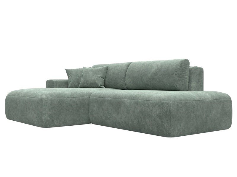 Диван угловой Лига-036 НПБ Модерн левый угол, Велюр, BRUT 08 зеленый