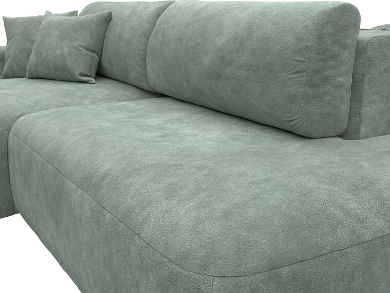 Диван угловой Лига-036 НПБ Модерн левый угол, Велюр, BRUT 08 зеленый