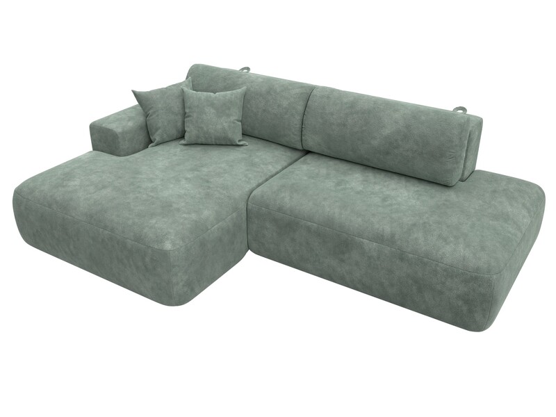 Диван угловой Лига-036 НПБ Модерн левый угол, Велюр, BRUT 08 зеленый