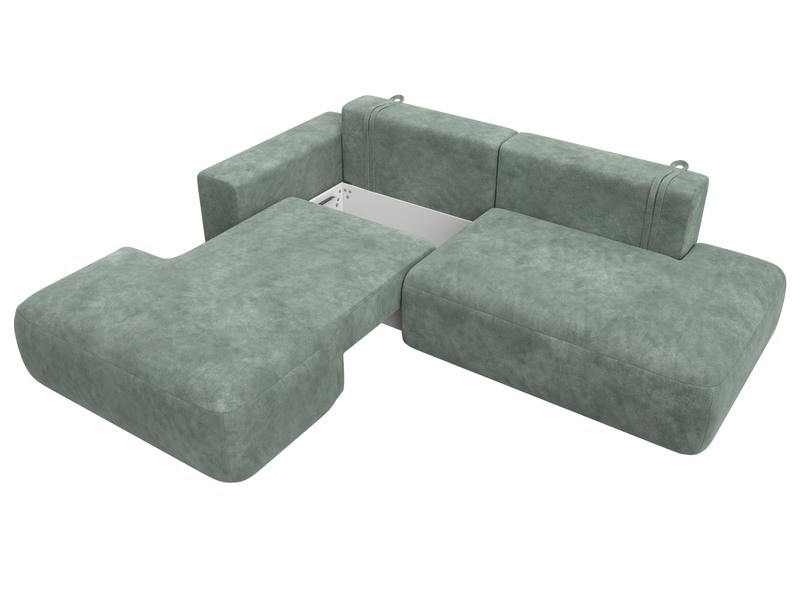 Диван угловой Лига-036 НПБ Модерн левый угол, Велюр, BRUT 08 зеленый