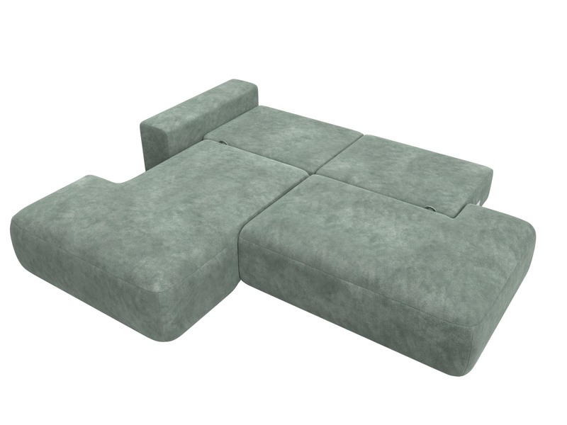 Диван угловой Лига-036 НПБ Модерн левый угол, Велюр, BRUT 08 зеленый