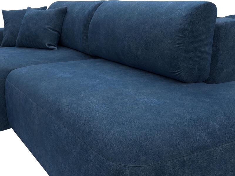 Диван угловой Лига-036 НПБ Модерн левый угол, Велюр, BRUT 11 синий