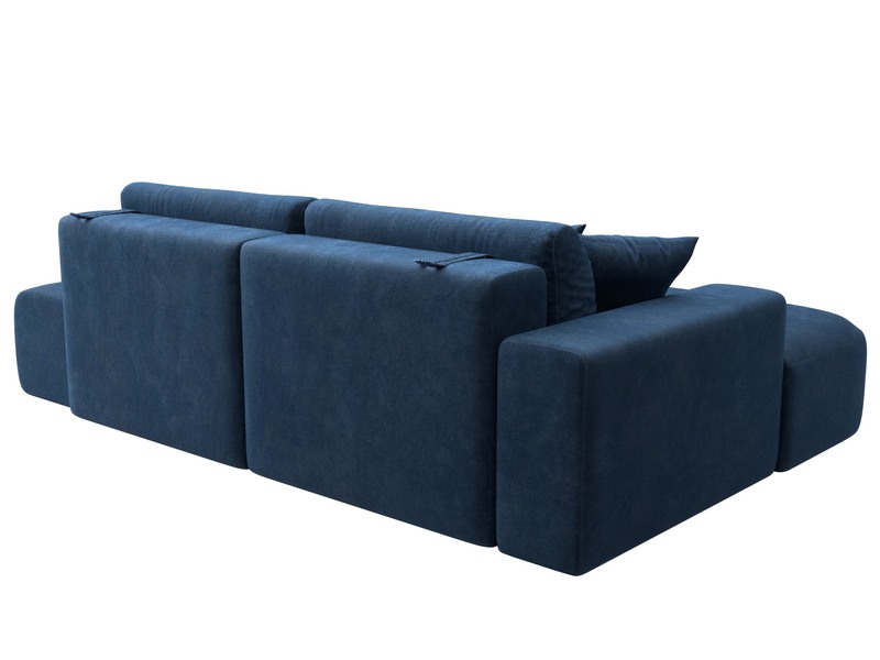 Диван угловой Лига-036 НПБ Модерн левый угол, Велюр, BRUT 11 синий