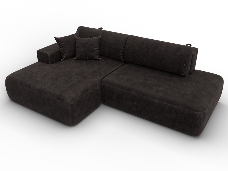 Диван угловой Лига-036 НПБ Модерн левый угол, Велюр, BRUT 17 коричневый