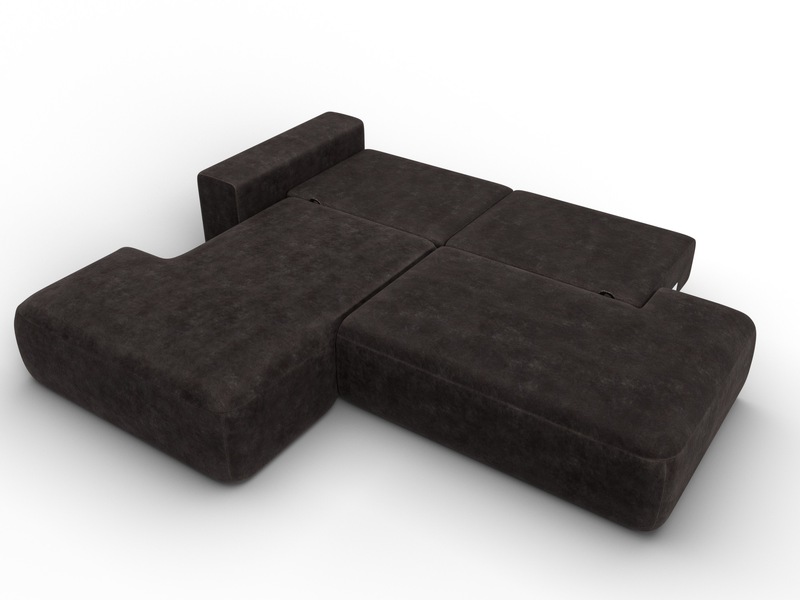 Диван угловой Лига-036 НПБ Модерн левый угол, Велюр, BRUT 17 коричневый