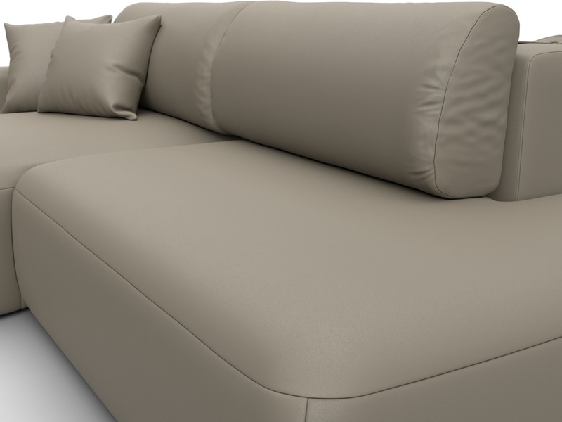 Диван угловой Лига-036 НПБ Модерн левый угол, Экокожа, GRIFON 04 бежевый