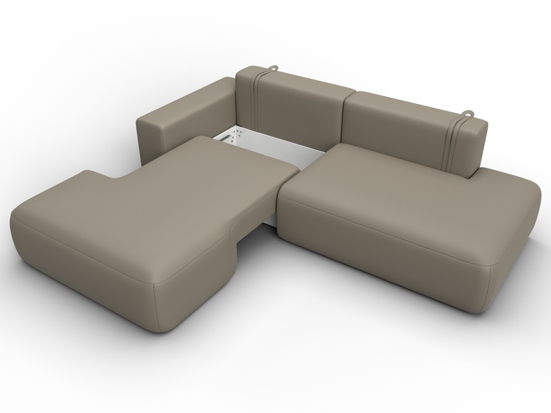 Диван угловой Лига-036 НПБ Модерн левый угол, Экокожа, GRIFON 04 бежевый