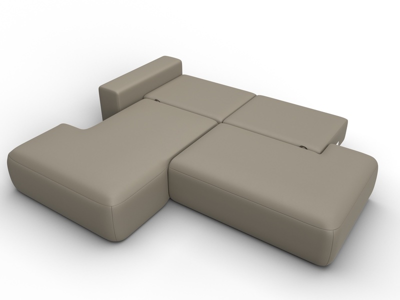 Диван угловой Лига-036 НПБ Модерн левый угол, Экокожа, GRIFON 04 бежевый