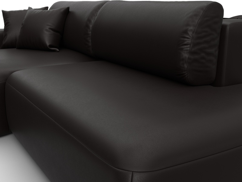 Диван угловой Лига-036 НПБ Модерн левый угол, Экокожа, GRIFON 12 коричневый