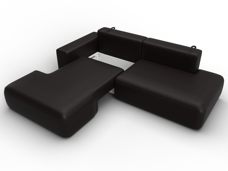 Диван угловой Лига-036 НПБ Модерн левый угол, Экокожа, GRIFON 12 коричневый