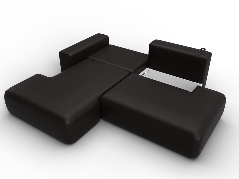 Диван угловой Лига-036 НПБ Модерн левый угол, Экокожа, GRIFON 12 коричневый